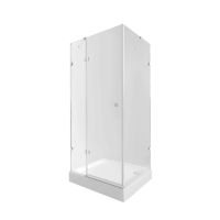 Душова кабіна Qtap Capricorn 100x80 (профіль - хром, скло - прозоре) CAPCRM1018RC6SET з піддоном