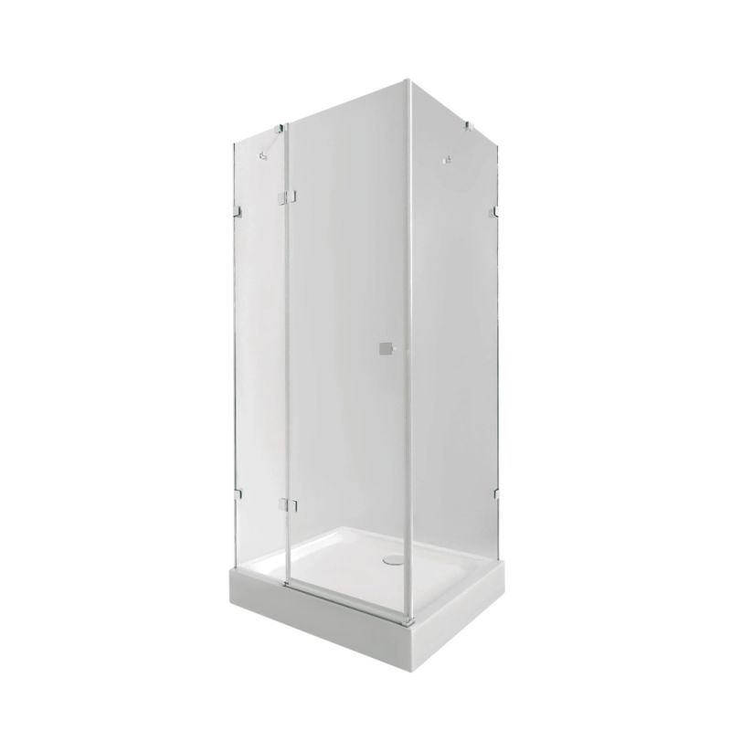 Душова кабіна Qtap Capricorn 90x90 (профіль - хром, скло - прозоре) CAPCRM1099SC6SET з піддоном