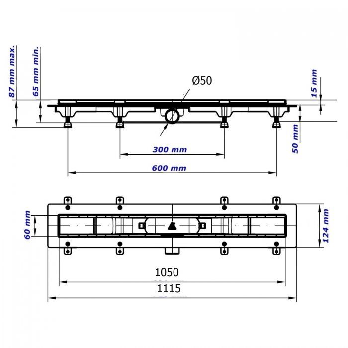 Душевой канал MCH CH 1050/50 HN1 с решеткой Гармония