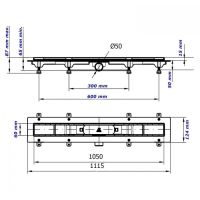 Душевой канал MCH CH 1050/50 HN1 с решеткой Гармония