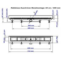 Душовий канал MCH CH-650SN3 з решіткою Квадрати