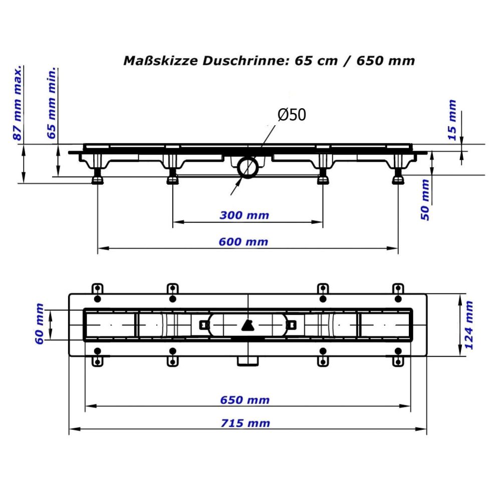 Душовий канал MCH CH 650/50 HN1 з решіткою Гармонія