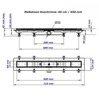 Душовий канал MCH CH 650/50 KN1 з решіткою Класик під плитку