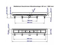 Душовий канал MCH CH-850SN3 з решіткою Квадрати