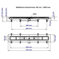 Душовий канал MCH CH 850/50 KN1 з решіткою Класик під плитку