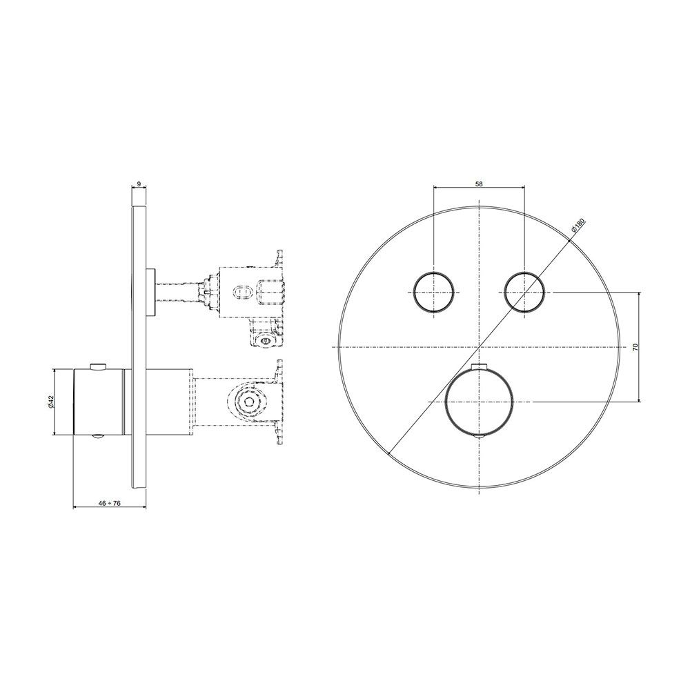 Смеситель скрытого монтажа Paffoni Compact Box черный матовый CPM018NO