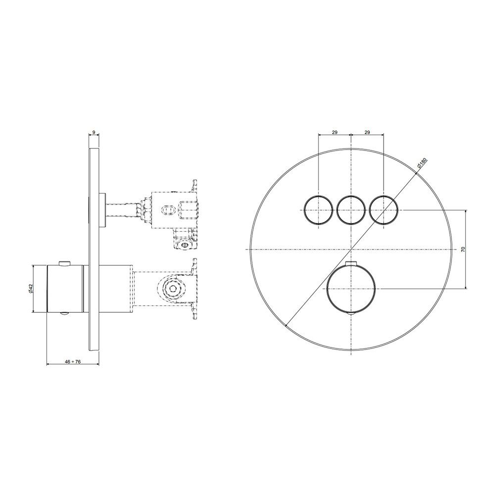 Змішувач прихованого монтажу Paffoni Compact Box медове золото брашоване CPM019HGSP