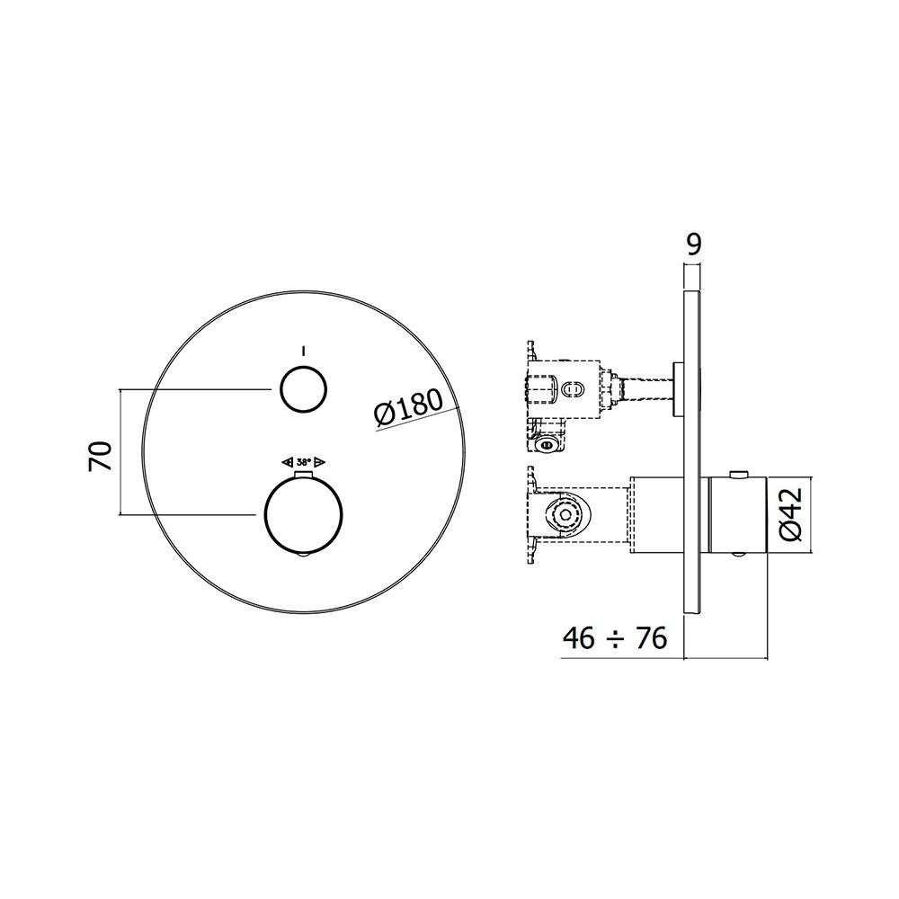 Смеситель скрытого монтажа Paffoni Compact Box черный матовый CPT013NO