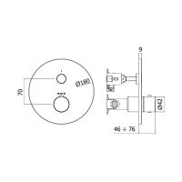 Смеситель скрытого монтажа Paffoni Compact Box черный матовый CPT013NO
