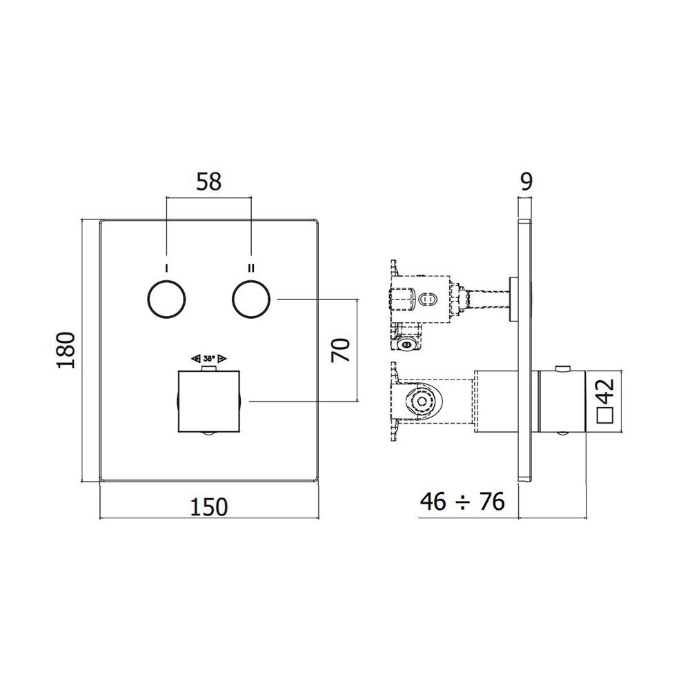 Смеситель скрытого монтажа Paffoni Compact Box хром CPT518CR