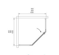 Душова кабіна Dusel A-1104 100x100 (профіль - хром, скло - прозоре) 129