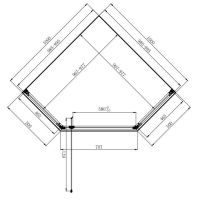 Душова кабіна Dusel DL197H 100x100 (профіль - хром, скло - прозоре) 519711