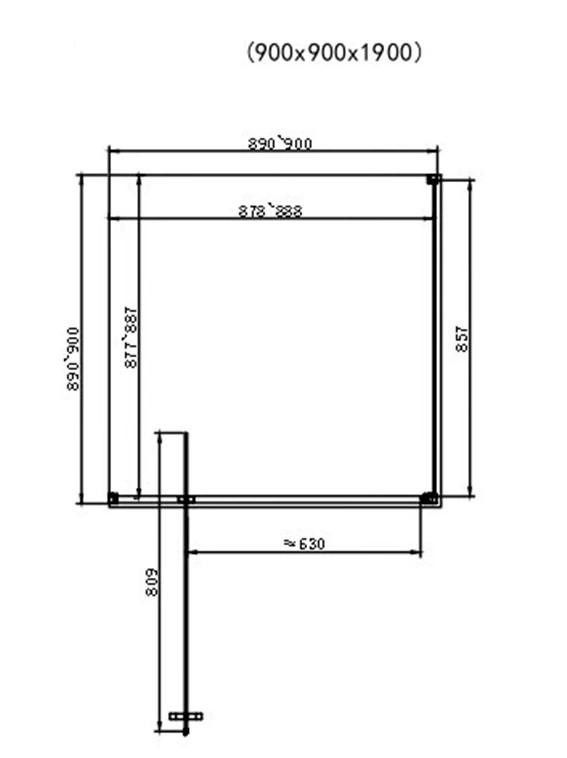 Душова кабіна Dusel DL198B 90x90 (профіль - чорний, скло - прозоре) 519892