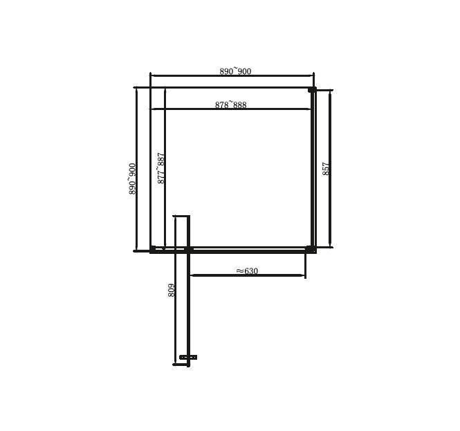 Душова кабіна Dusel DL198BP 90x90 (профіль - чорний, скло - прозоре) 519893