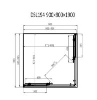 Душова кабіна Dusel DSL194B 900x900 (профіль - чорний, скло - прозоре) 519493
