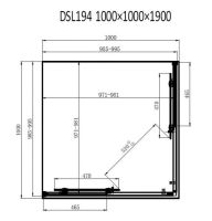 Душова кабіна Dusel DSL194B 100x100 (профіль - чорний, скло - прозоре) 519411
