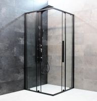 Душова кабіна Dusel DSL194B 100x100 (профіль - чорний, скло - прозоре) 519411