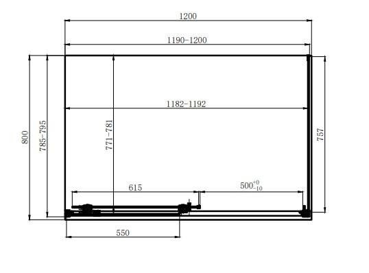 Душова кабіна Dusel DSL191 120x80 (профіль - хром, скло - прозоре) 519118