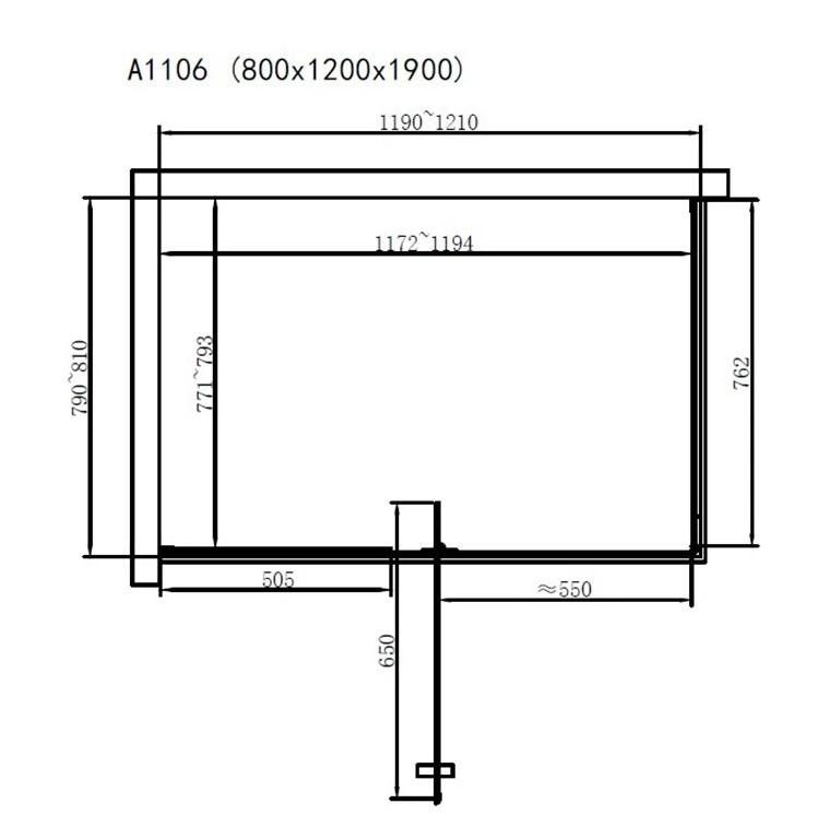 Душова кабіна Dusel A-1106 80x120 (профіль - хром, скло - прозоре) 511068