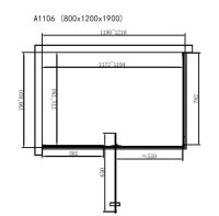 Душова кабіна Dusel A-1106 80x120 (профіль - хром, скло - прозоре) 511068