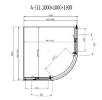 Душова кабіна Dusel A-511 100x100 (профіль - хром, скло - тоноване) 551113