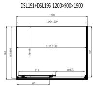 Душова кабіна Dusel DSL191B 120x90 (профіль - чорний, скло - прозоре) 519129