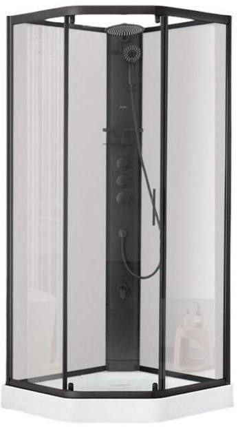 Душовий бокс Dusel Glare 90x90 (профіль - чорний, скло - прозоре) 559002