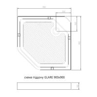 Душовий бокс Dusel Glare 90x90 (профіль - чорний, скло - прозоре) 559002
