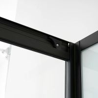 Душовий бокс Dusel Glare 90x90 (профіль - чорний, скло - прозоре) 559002