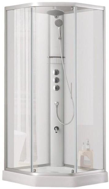 Душовий бокс Dusel Glare 90x90 (профіль - білий, скло - прозоре) 559003