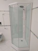 Душовий бокс Dusel Glare 90x90 (профіль - білий, скло - прозоре) 559003
