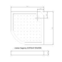 Душовий бокс Dusel Avenue 95x95 (профіль - сатин, скло - прозоре) 558001