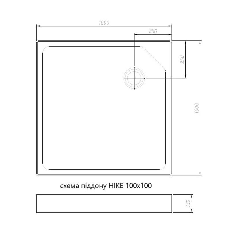 Душовий бокс Dusel Hike 100x100 (профіль - сатин, скло - прозоре) 551001