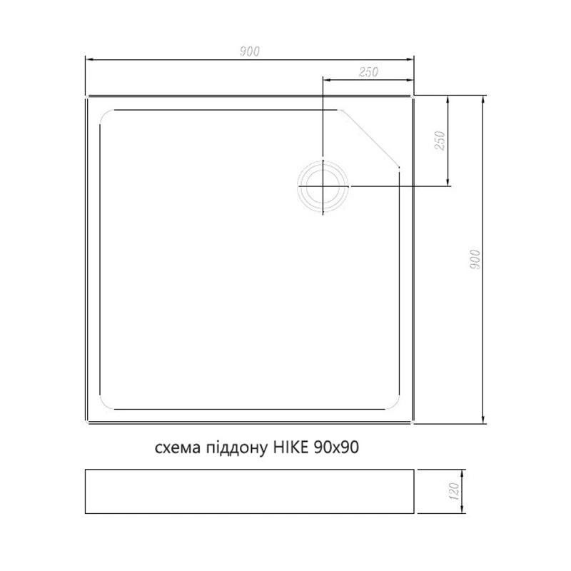 Душовий бокс Dusel Hike 90x90 (профіль - сатин, скло - прозоре) 551002