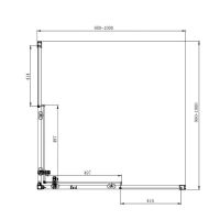 Душова кабіна Dusel A-513HB 100x100 (профіль - чорний, скло - прозоре) 551320