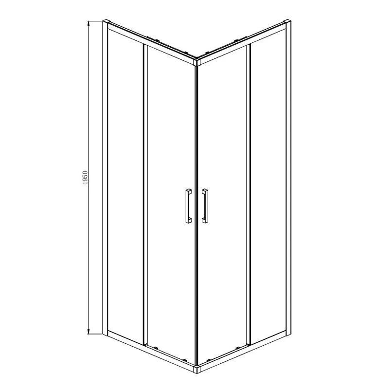 Душова кабіна Dusel A-513HB 100x100 (профіль - чорний, скло - прозоре) 551320