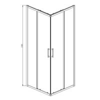 Душова кабіна Dusel A-513HB 100x100 (профіль - чорний, скло - прозоре) 551320