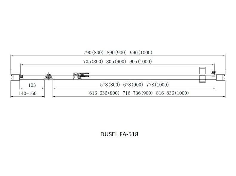 Душова кабіна Dusel A-518b 80x80 (профіль - чорний, скло - прозоре) A518B8080