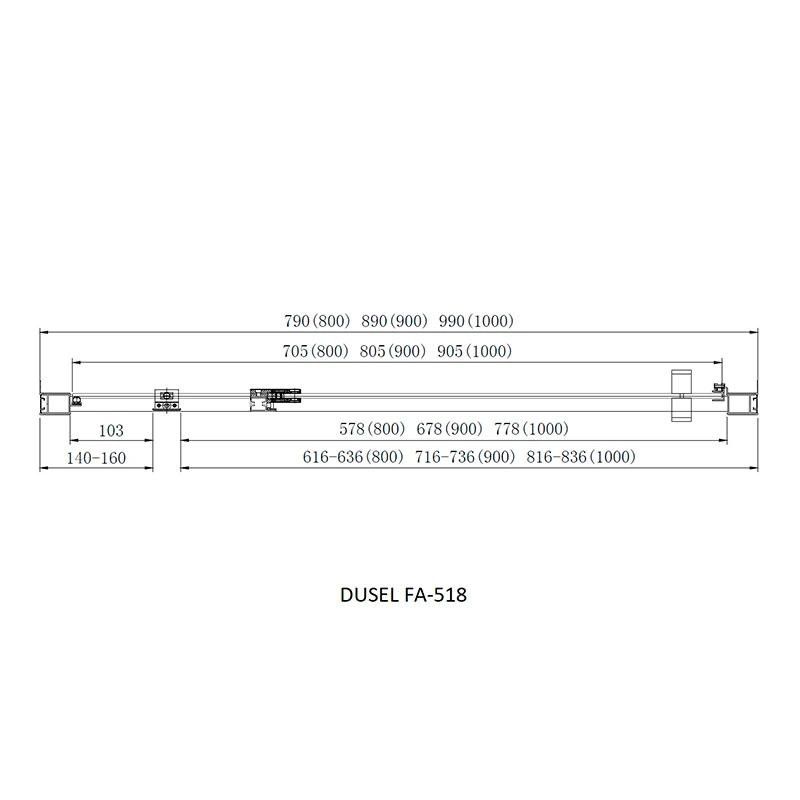 Душова кабіна Dusel A-518B 100x90 (профіль - чорний, скло - прозоре) A518B1090