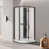 Душовий бокс Dusel Avenue 95x95 (профіль - чорний, скло - прозоре) 558004