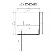 Душова кабіна Dusel A-516 90x90 (профіль - хром, скло - матове) 551692