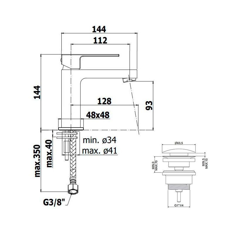 Змішувач для раковини Paffoni Elle хром EL071KCR