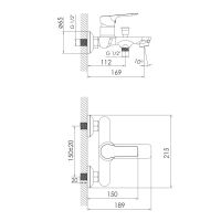 Смеситель для ванны Imprese KUCERA черный матовый f03203410AA