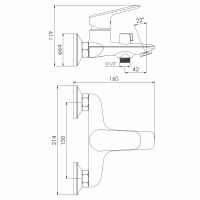Смеситель для ванны Imprese ORLIK хром глянцевый f03209401CA