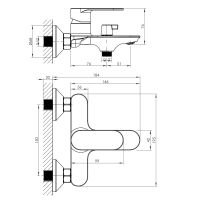 Смеситель для ванны Imprese PLESNA хром глянцевый f03211201AB