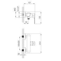 Змішувач для душу Imprese LEDNICE хром глянцевий f03307901BA