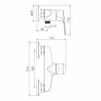 Смеситель для душа Imprese ORLIK хром глянцевый f03309401CA