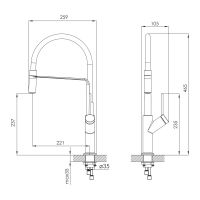 Змішувач для кухні Imprese BOA чорний матовий f03401410BS