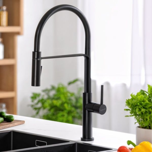 Змішувач для кухні Imprese BOA чорний матовий f03401410US