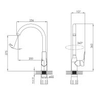 Смеситель для кухни Imprese KUCERA черный матовый f03403410AA
